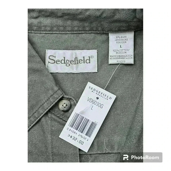 Wrangler Sedgefield Sedgefield Collection Sage green LS workshirt Vintage NWT L - Picture 5 of 7